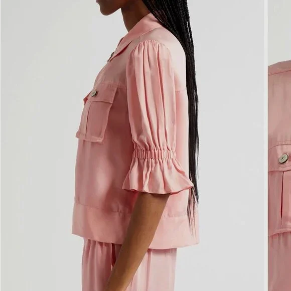 Cinq à Sept Holly Ruffle Sleeve JacketBlush NWT Size XS